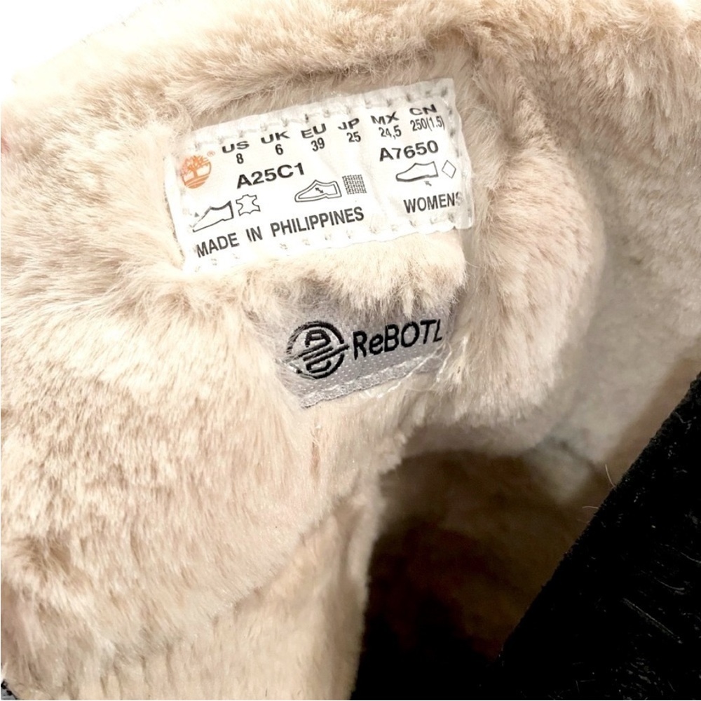 NIB Timberland Boots Dalston Vibe Faux Fur Lined Bootie Black Size 8 Brand New - Picture 14 of 16